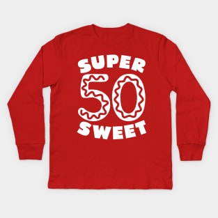 Super Sweet 50 White Donut Icing Kids Long Sleeve T-Shirt